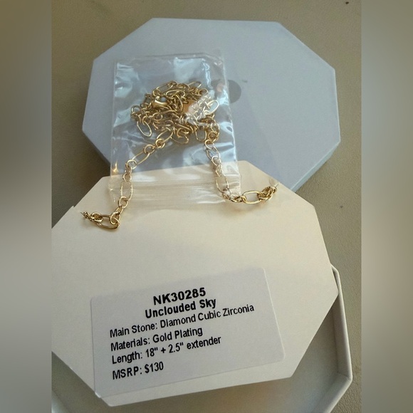 ✨ Bomb Party “Unclouded Sky” Gold Plated CZ Necklace ✨ - Picture 2 of 2